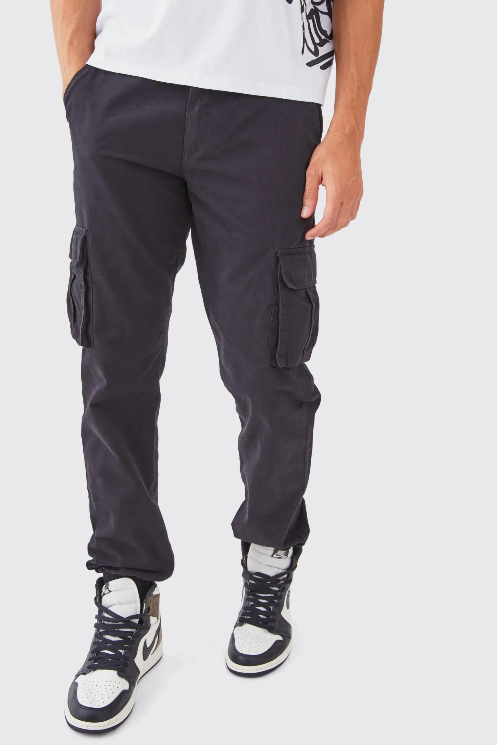 Fixed Waist Cargo Joggers | BoohooMAN UK
