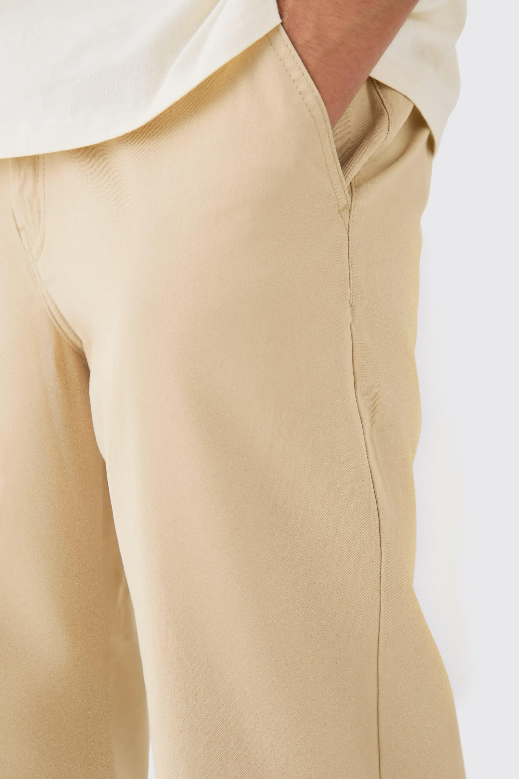 Fixed Waist Skate Cropped Chino Trouser | BoohooMAN UK