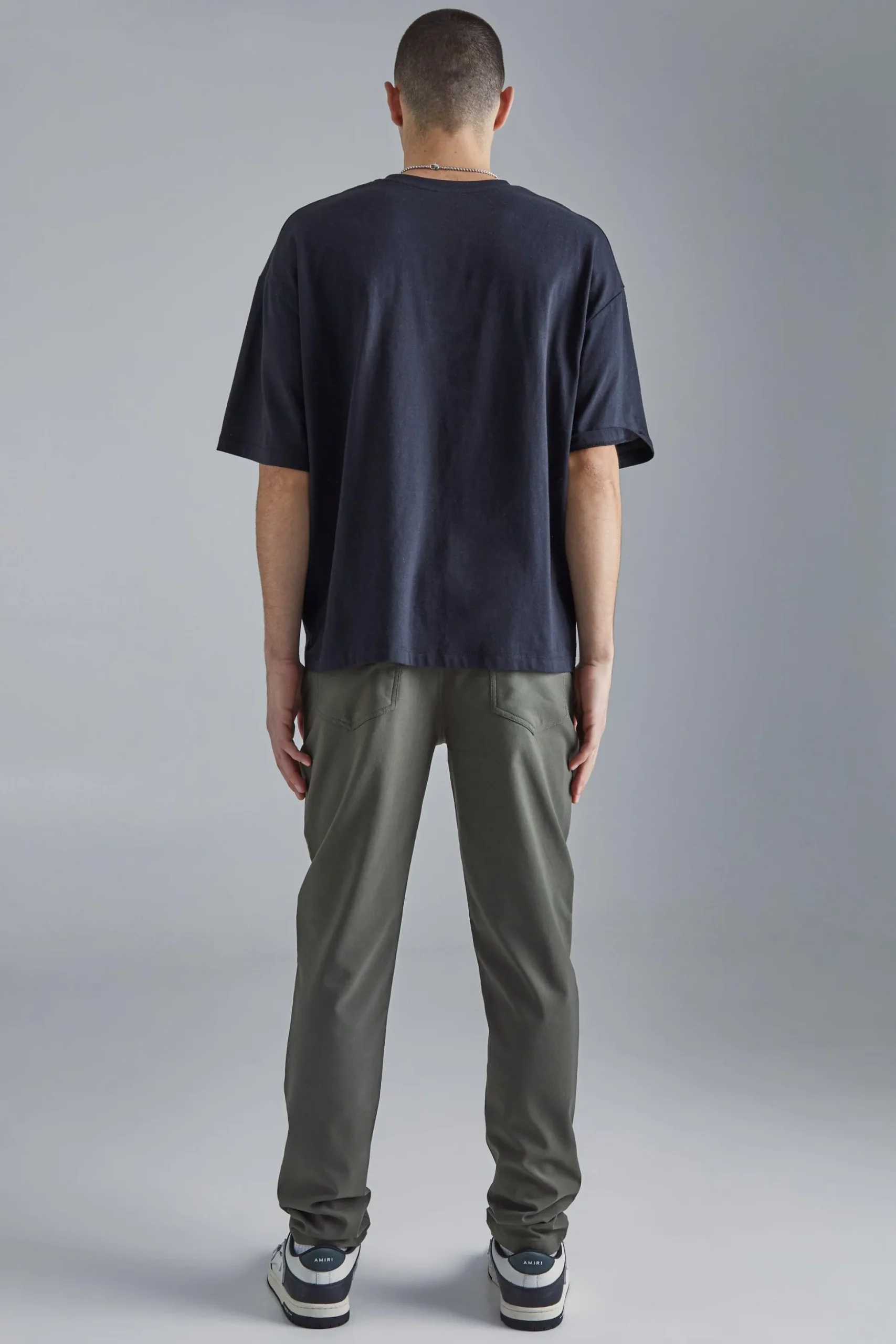 Fixed Waist Slim Fit Technical Golf Stretch Trouser | BoohooMAN UK