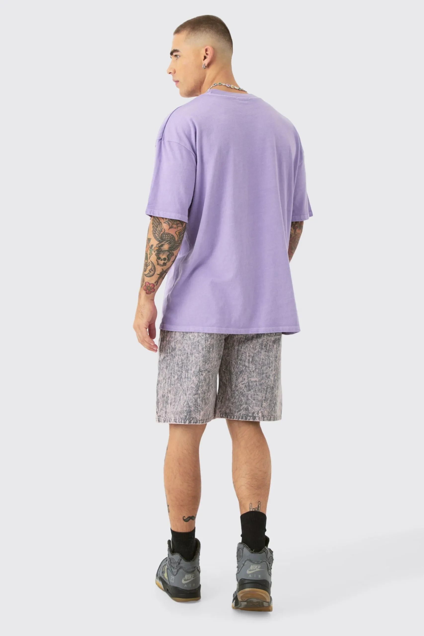 Fixed Waist Washed Relaxed Short | BoohooMAN UK