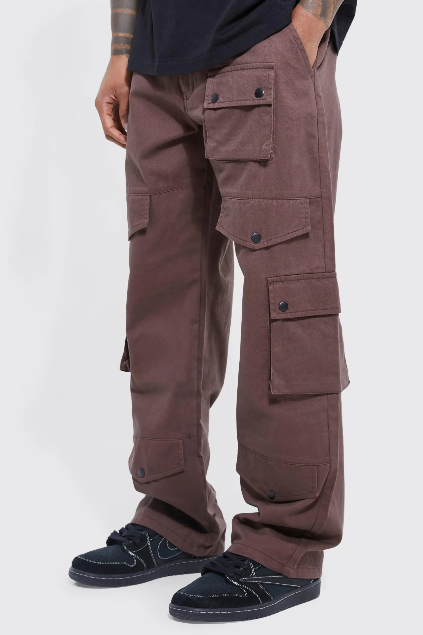 Fixed Waistband Relaxed Fit Cargo Trousers | BoohooMAN UK