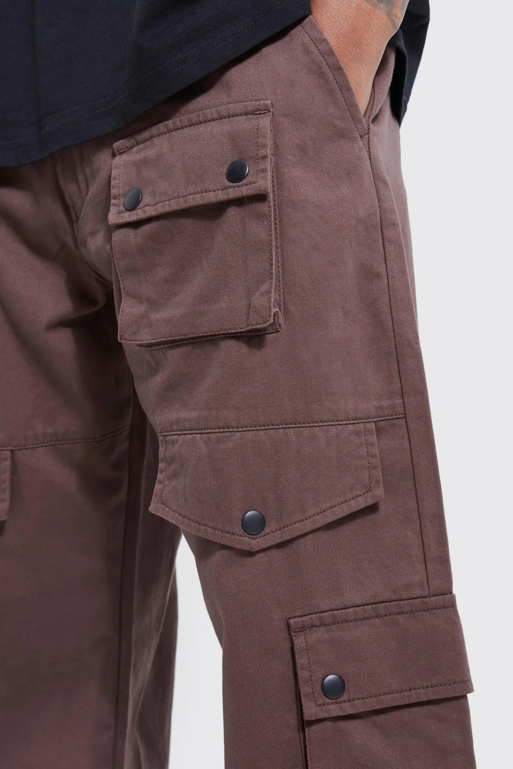 Fixed Waistband Relaxed Fit Cargo Trousers | BoohooMAN UK