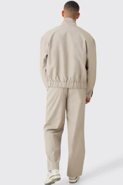 Funnel Neck Relaxed Fit Utility Smart Jacket | BoohooMAN UK