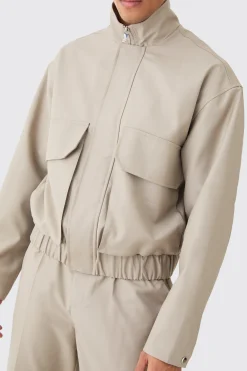 Funnel Neck Relaxed Fit Utility Smart Set | BoohooMAN UK