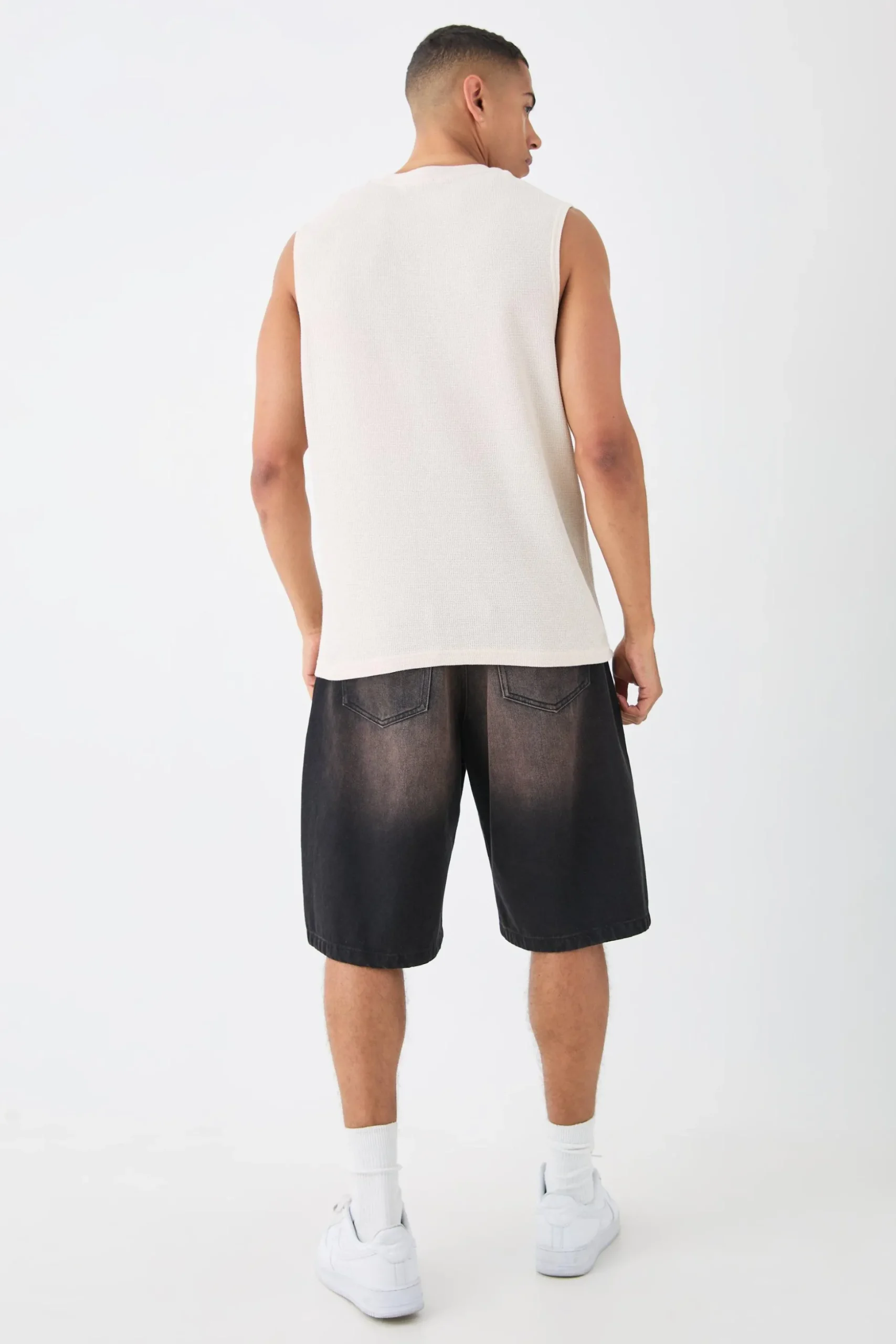 Gothic Renaissance Skull And Rose Waffle Printed Tank | BoohooMAN UK