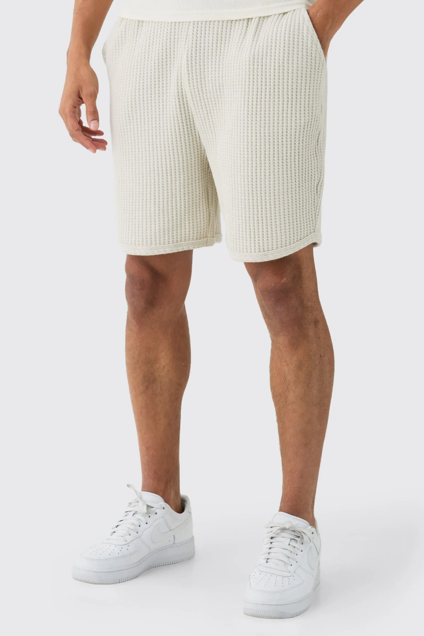 Heavy Jumbo Waffle Volley Short | BoohooMAN UK