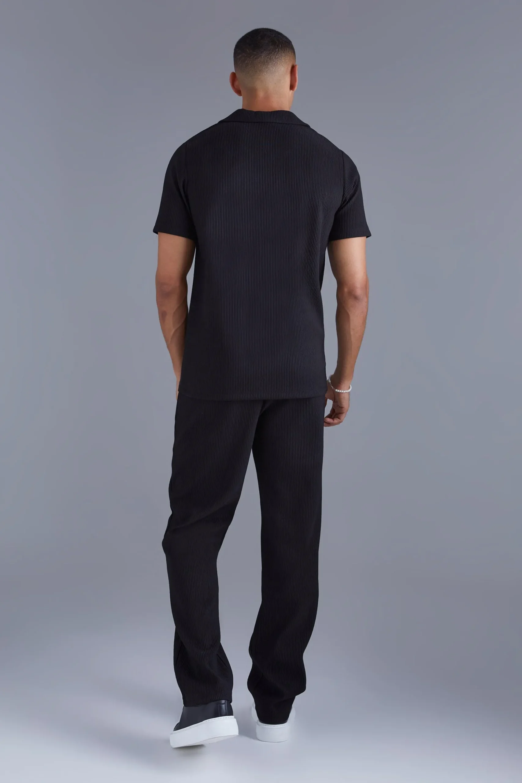 Heavy Pleated Revere Polo | BoohooMAN UK