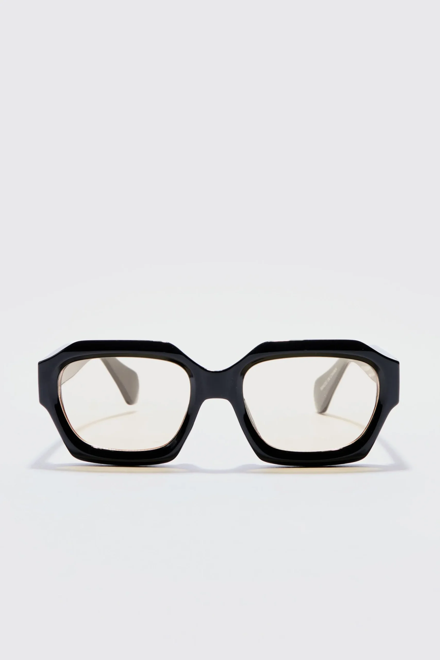 Hexagonal Sunglasses In Black | BoohooMAN UK