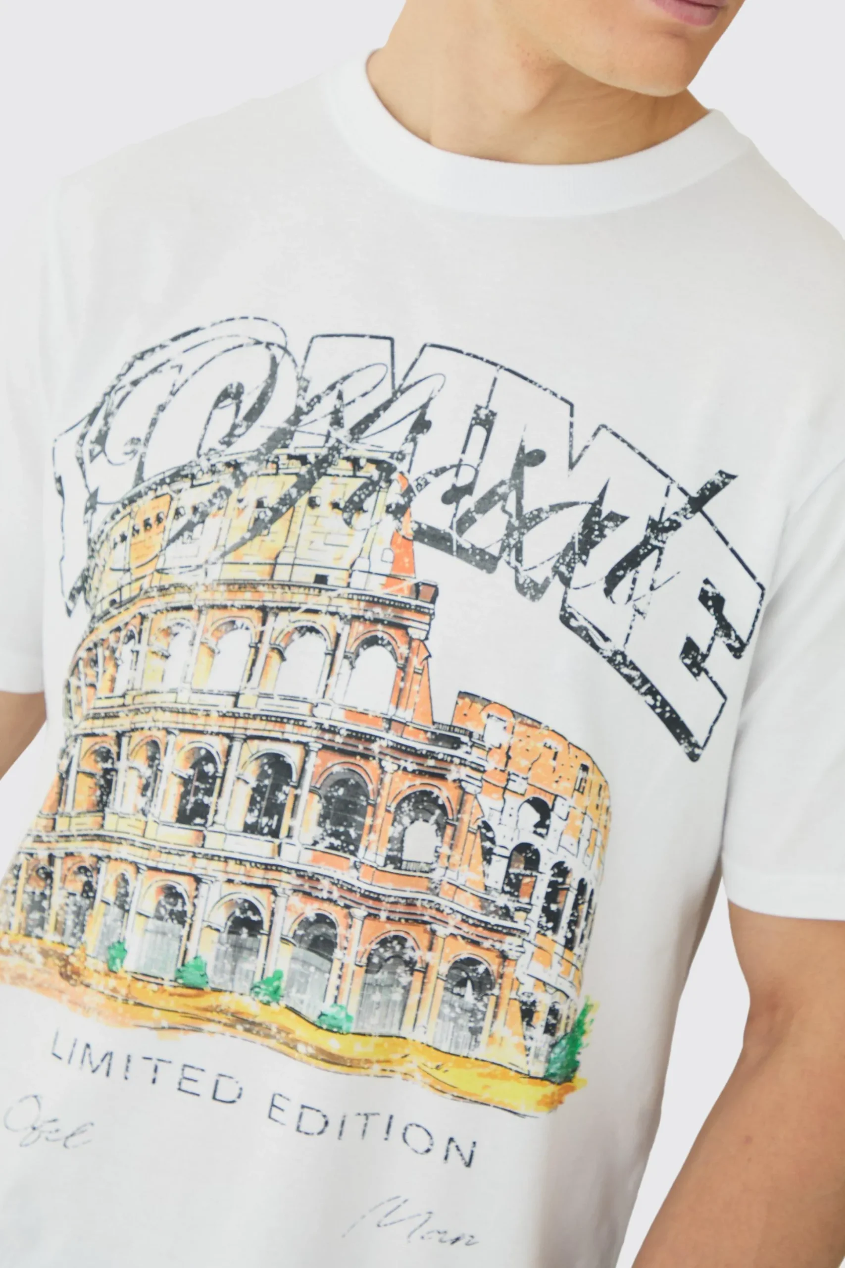 Homme Landscape Print T-Shirt | BoohooMAN UK