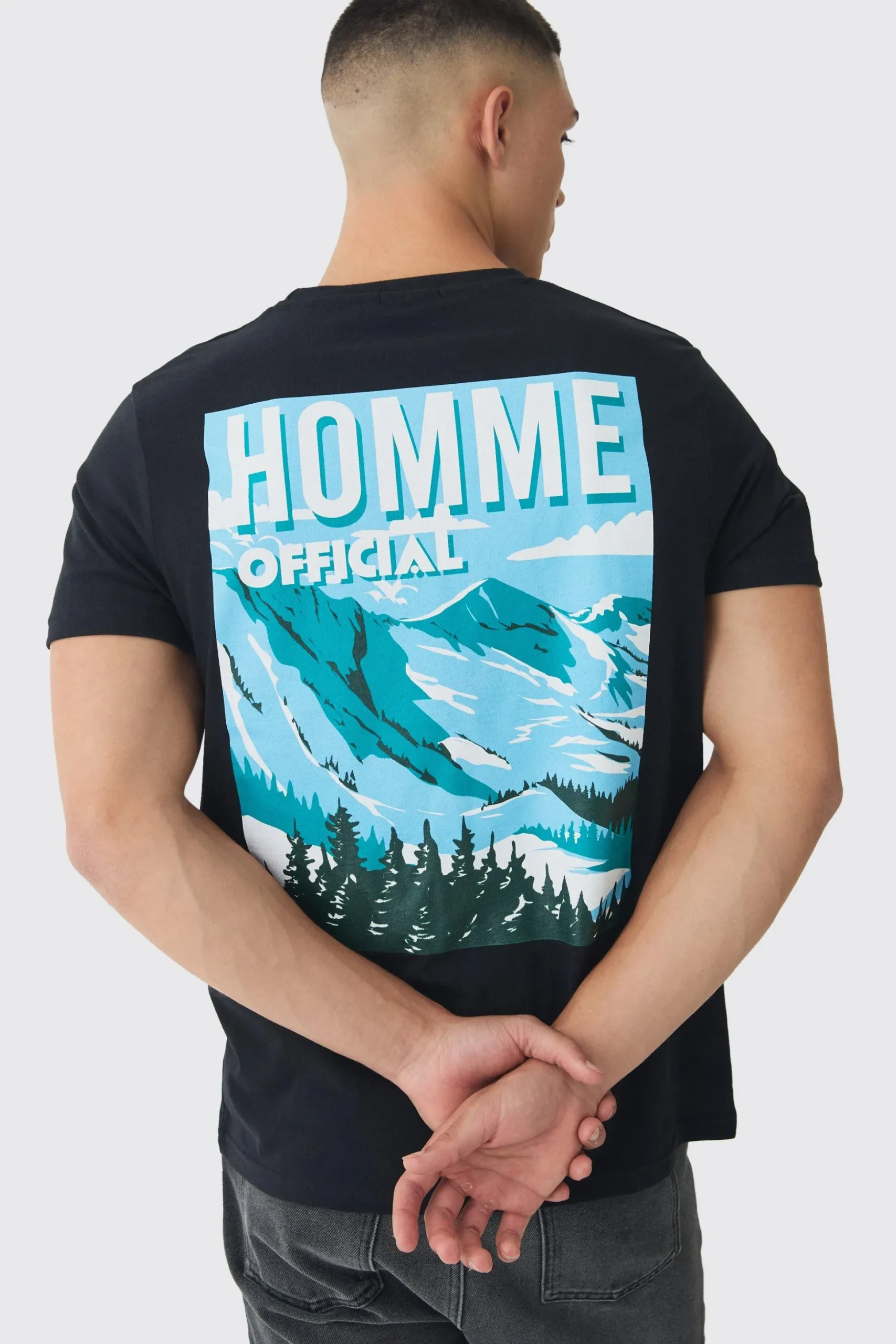 Homme Ski Print T-Shirt | BoohooMAN UK