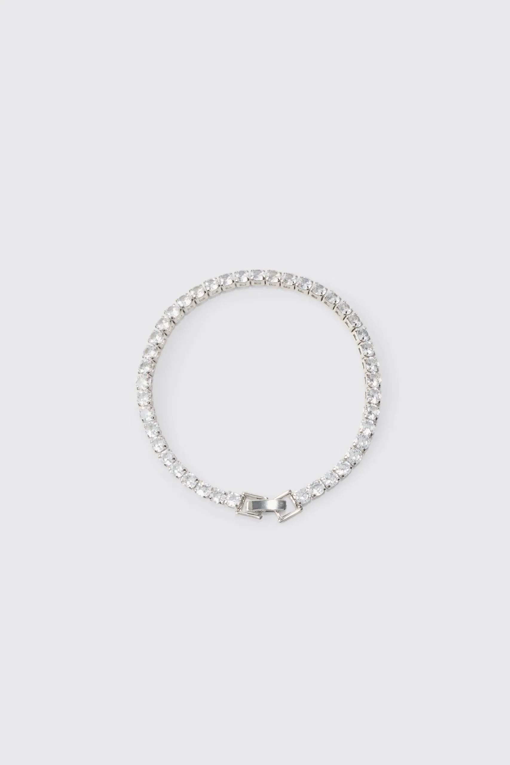 Iced Bracelet In Silver | BoohooMAN UK