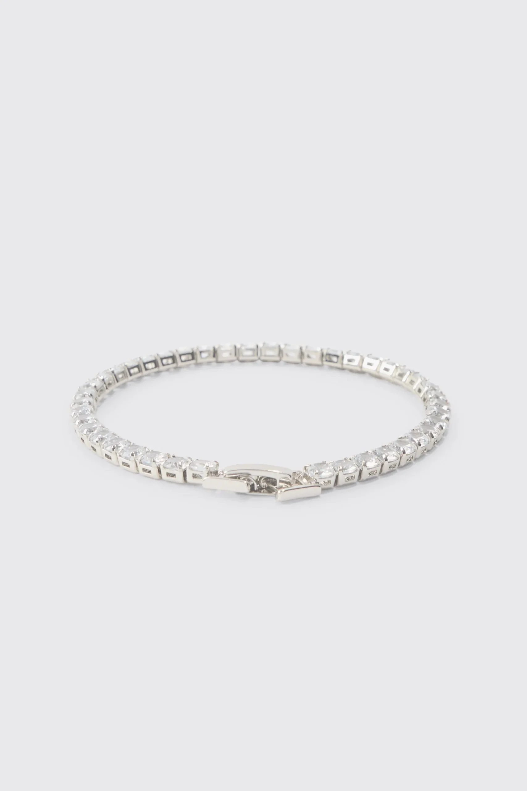 Iced Bracelet In Silver | BoohooMAN UK