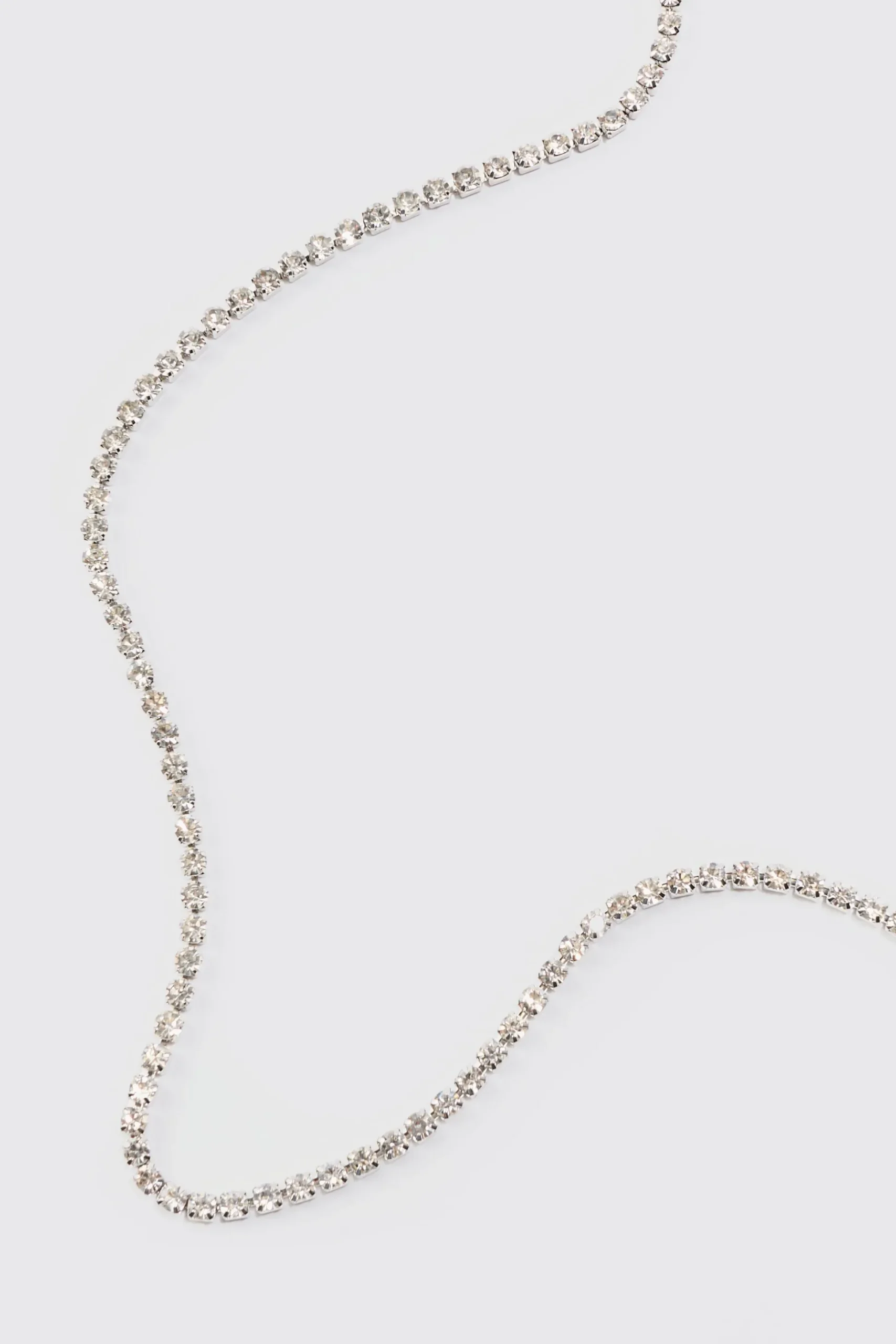 Iced Chain Necklace In Silver | BoohooMAN UK