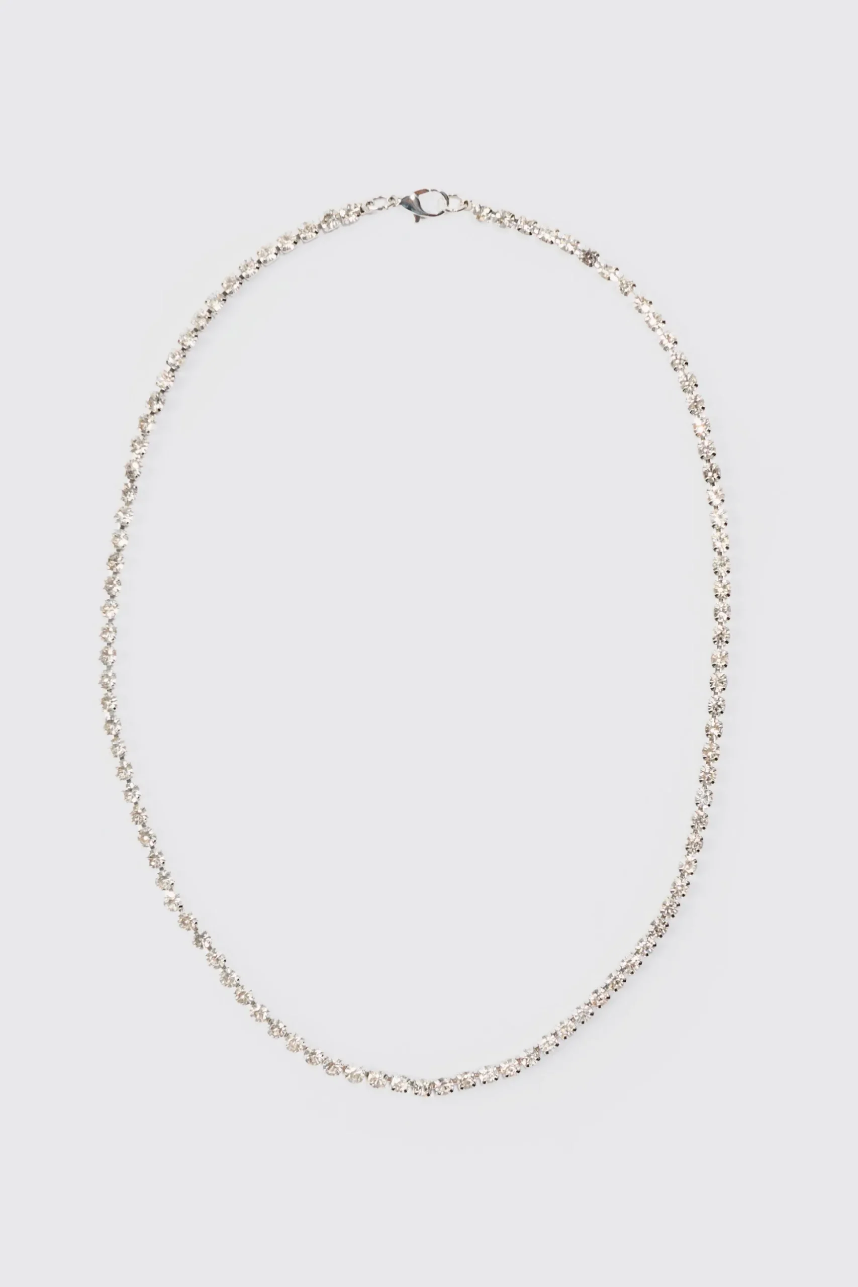 Iced Chain Necklace In Silver | BoohooMAN UK
