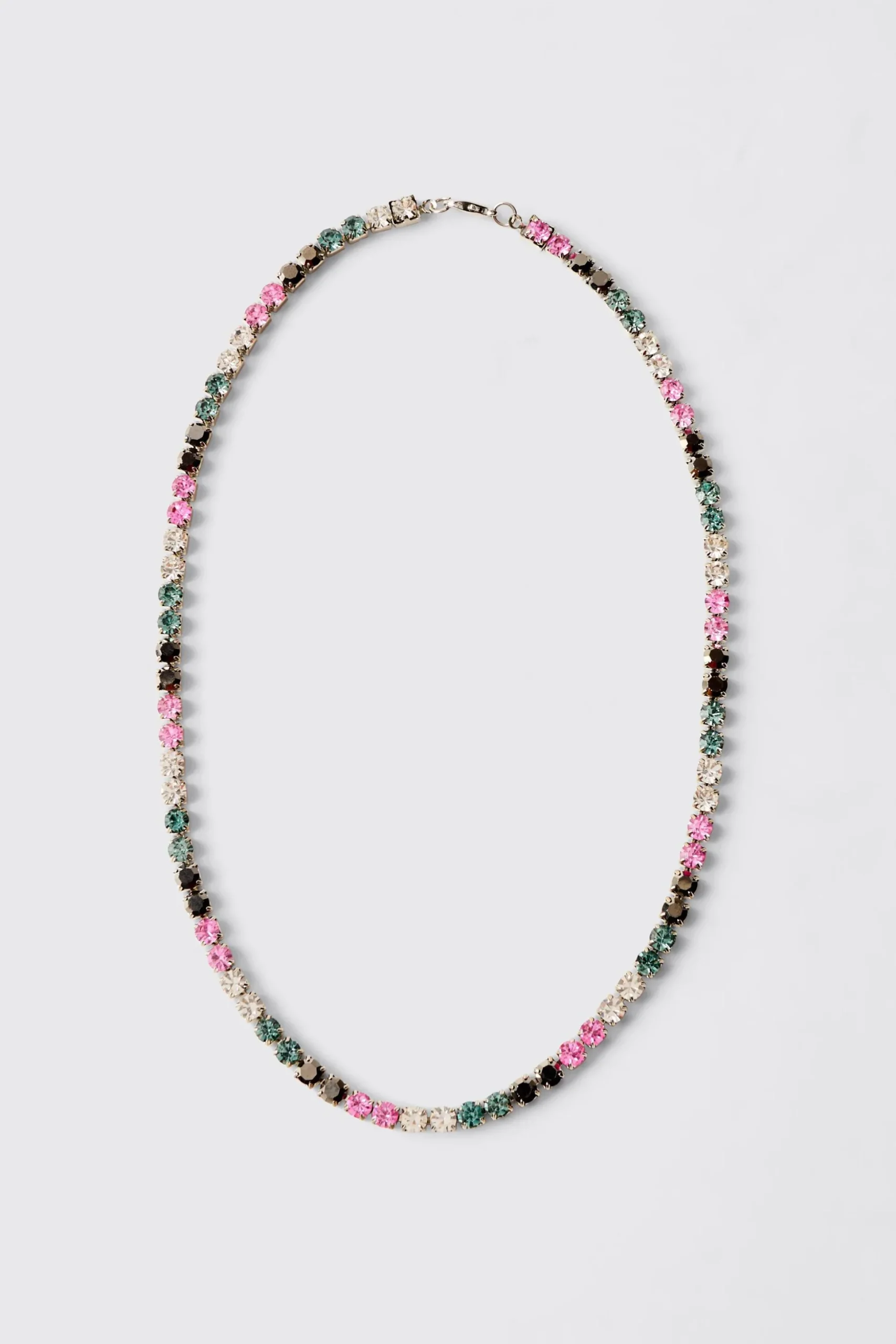 Iced Necklace In Blue | BoohooMAN UK