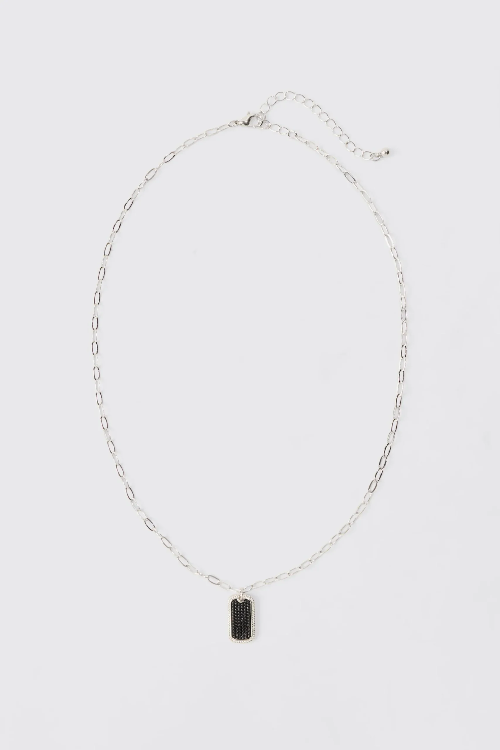 Iced Pendant Chain Necklace | BoohooMAN UK