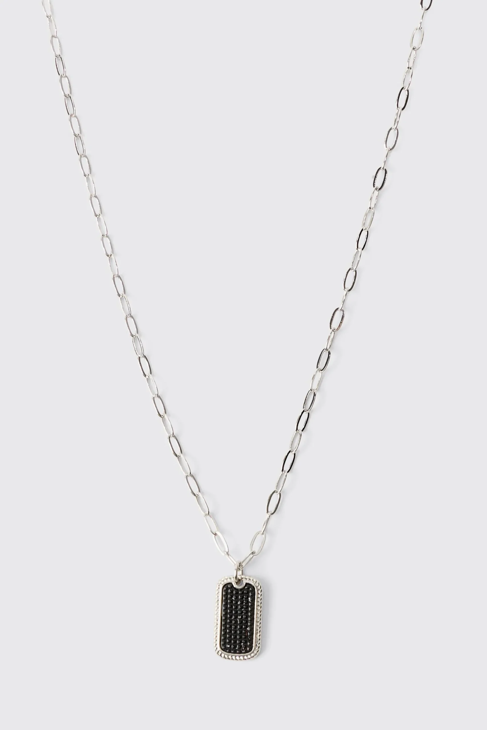 Iced Pendant Chain Necklace | BoohooMAN UK