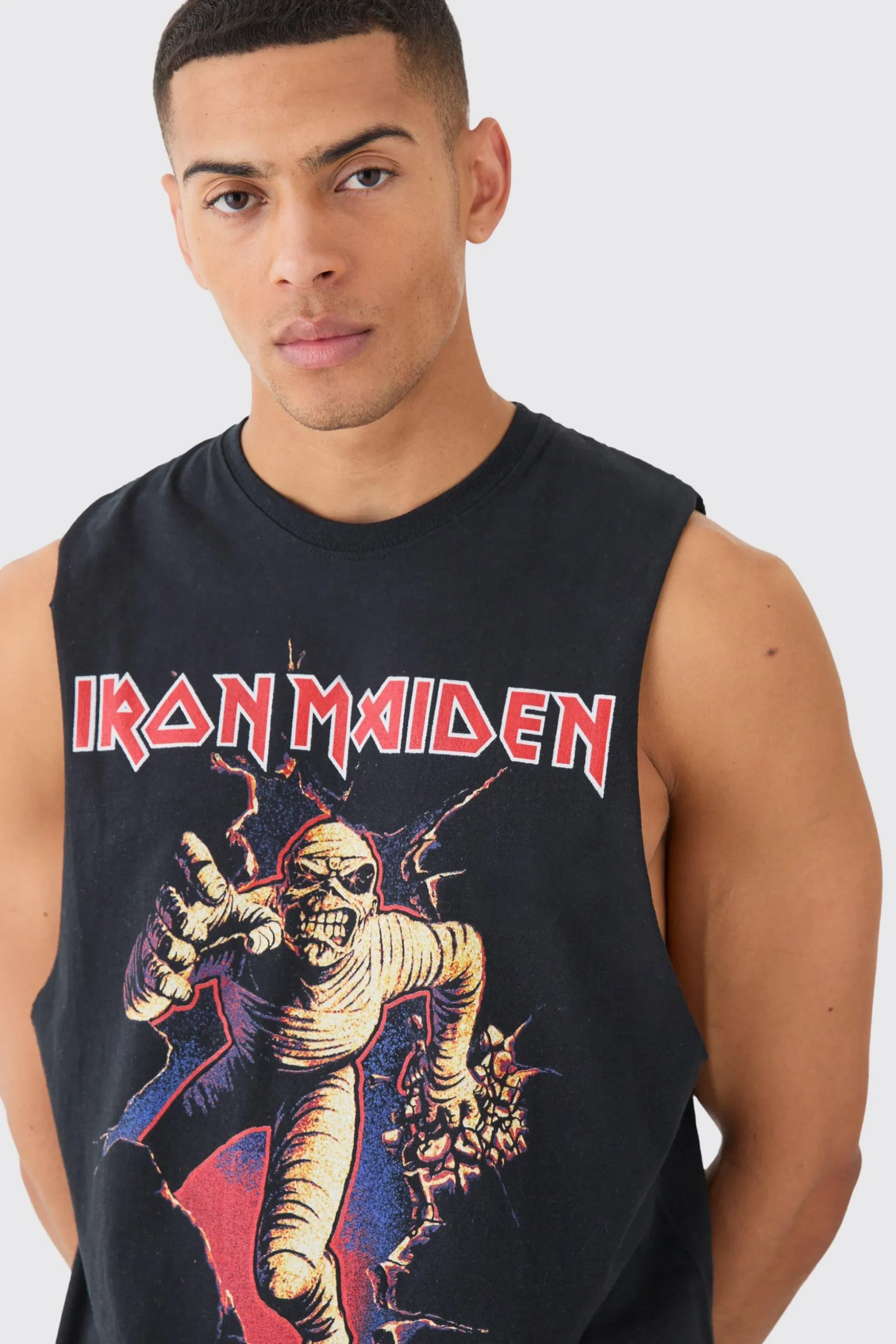 Iron Maiden License Tank | BoohooMAN UK