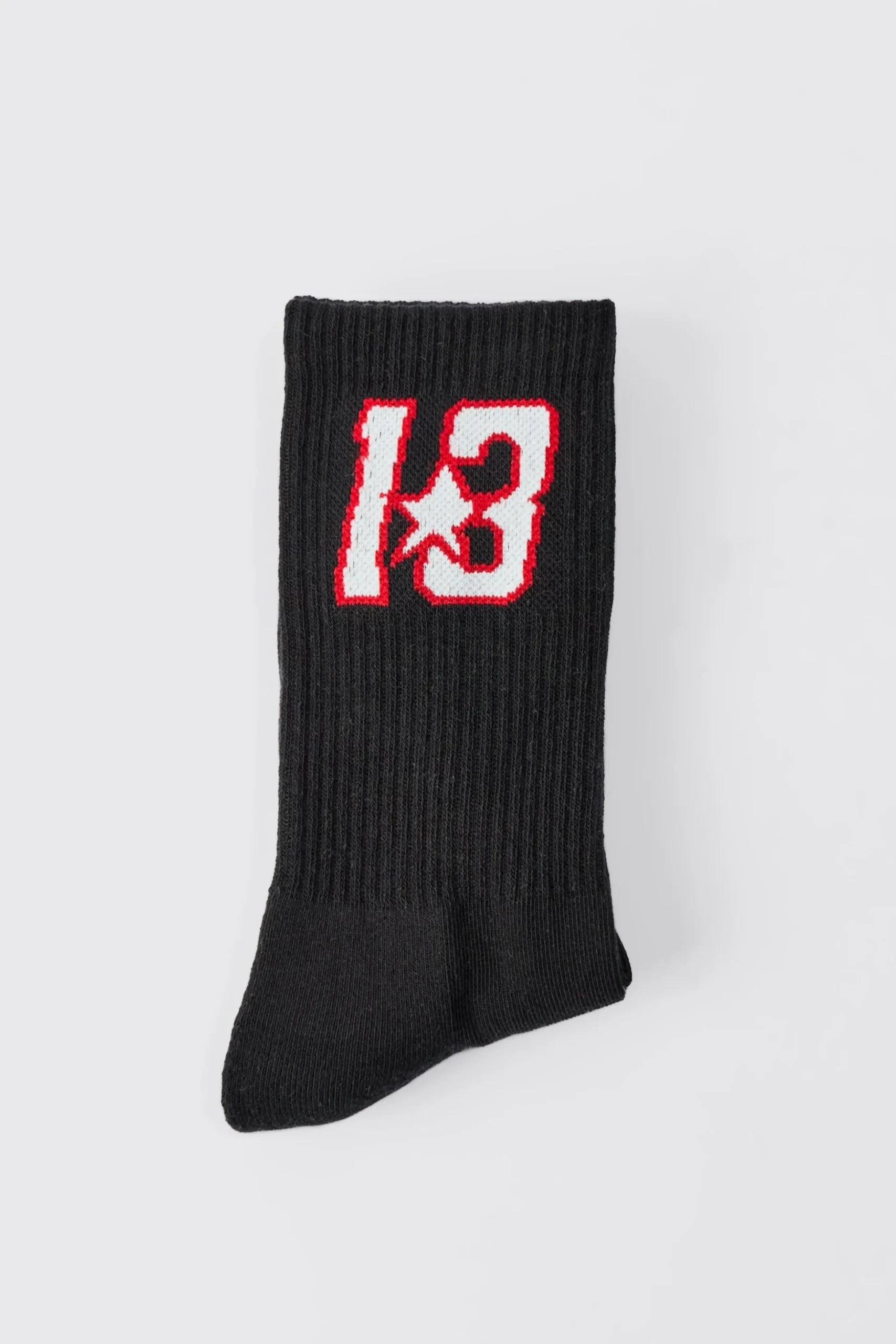 Jacquard 13 Graphic Sports Sock | BoohooMAN UK