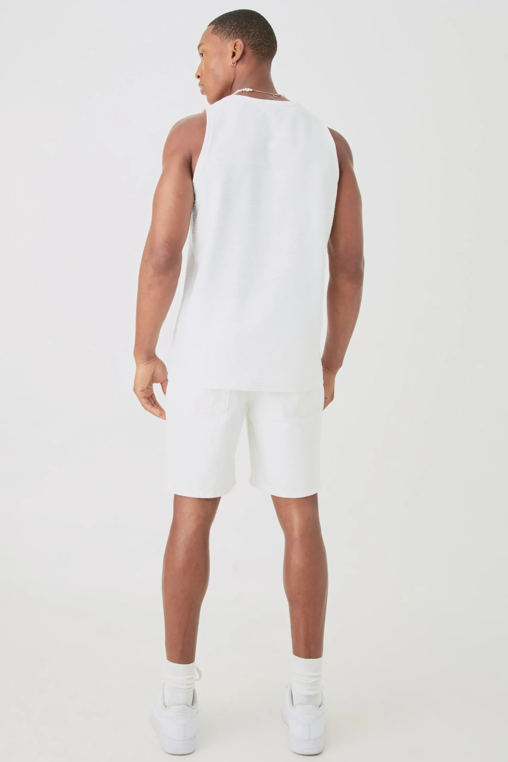 Jacquard Raised Striped Vest | BoohooMAN UK
