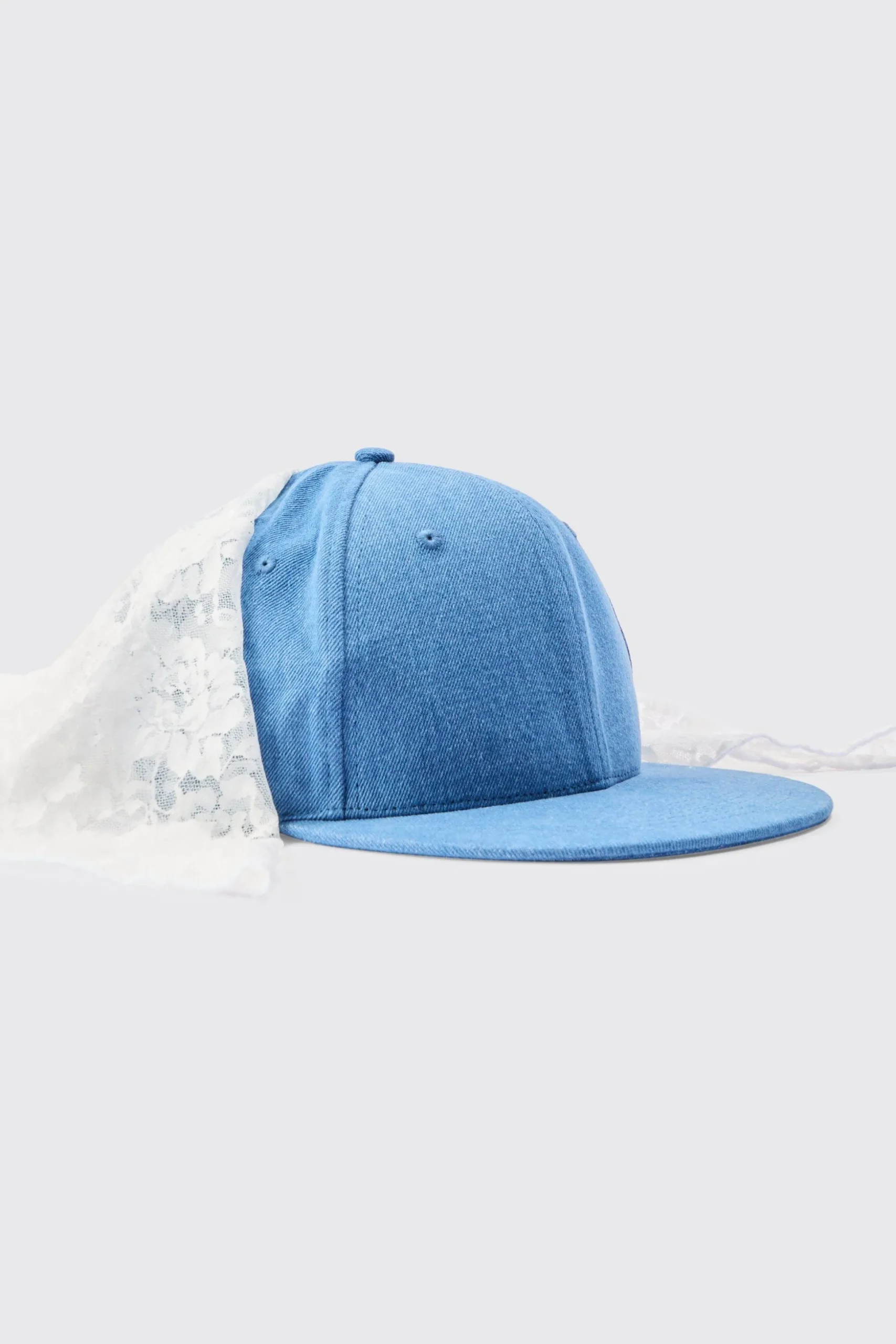 Lace Scarf Denim Snapback Cap | BoohooMAN UK