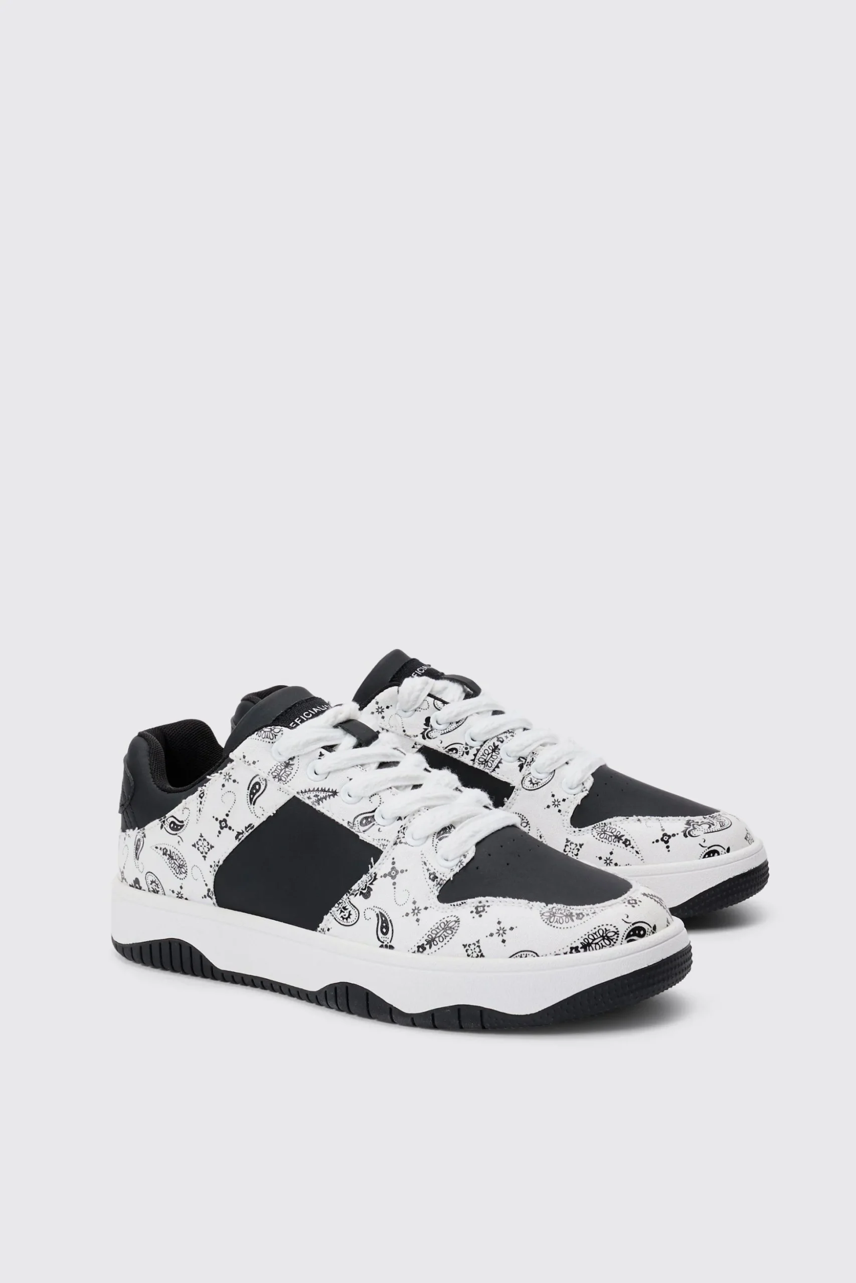 Limited Edition Bandana Print Chunky Trainer In Black | BoohooMAN UK