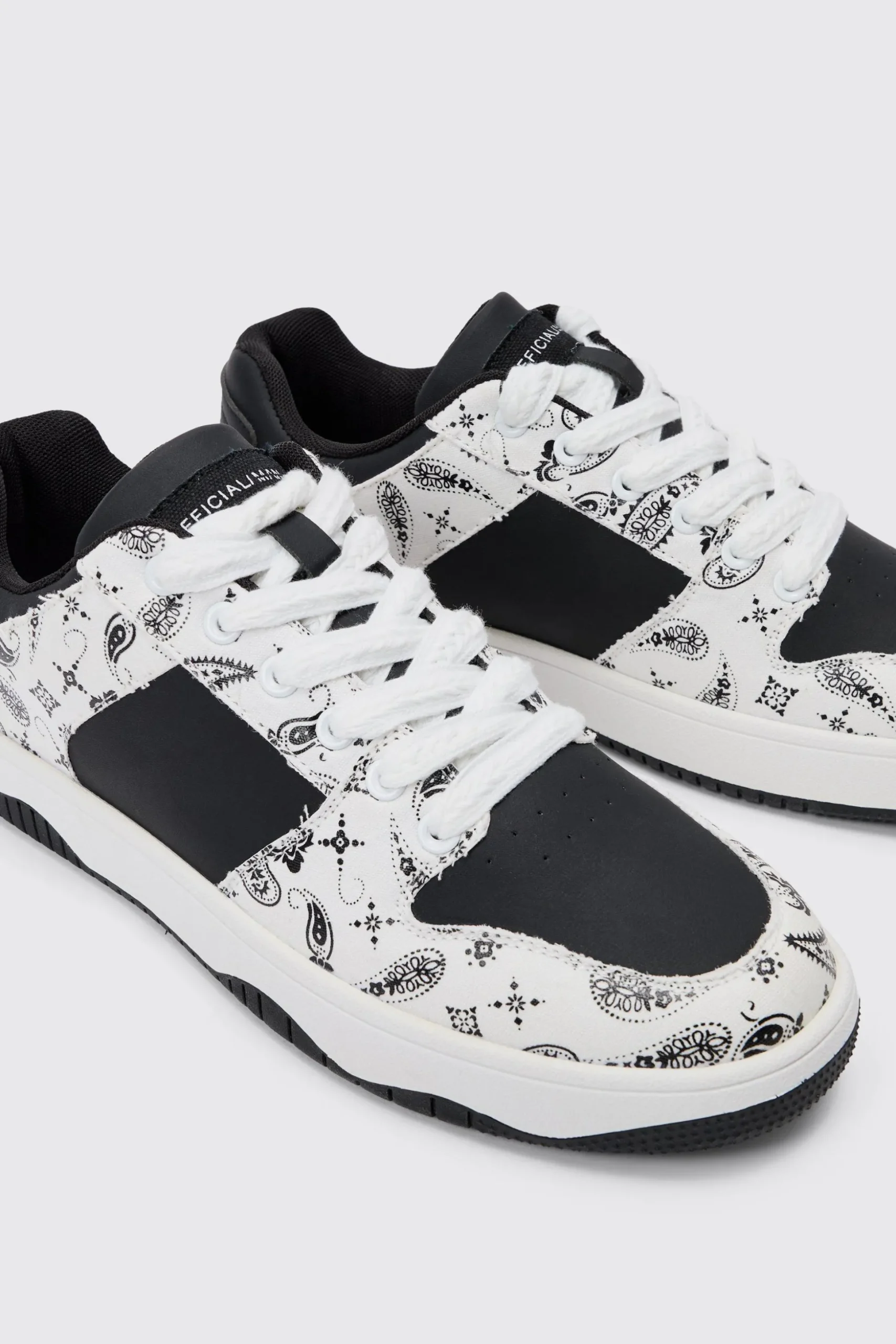 Limited Edition Bandana Print Chunky Trainer In Black | BoohooMAN UK