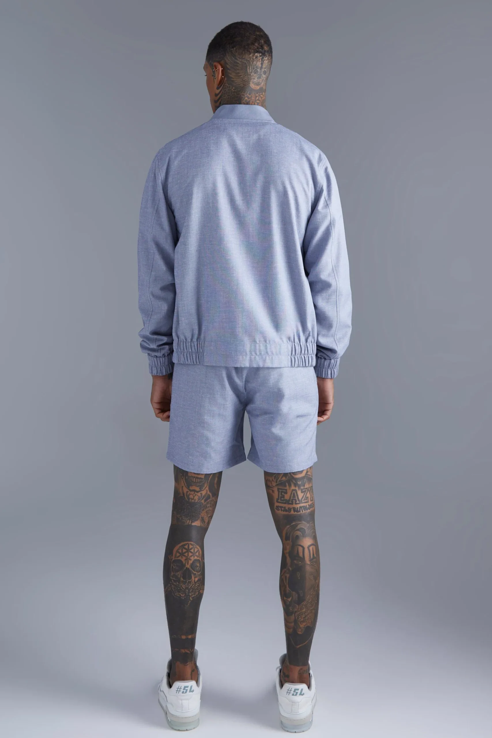 Linen Bomber & Short Set | BoohooMAN UK