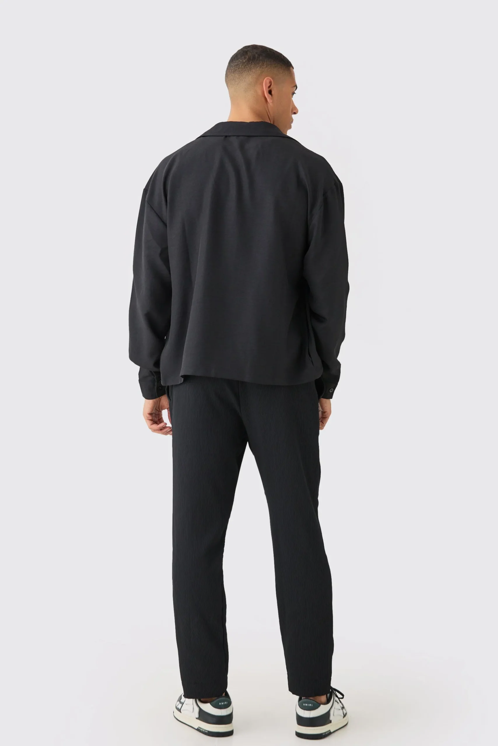 Linen Zip Through Overshirt | BoohooMAN UK