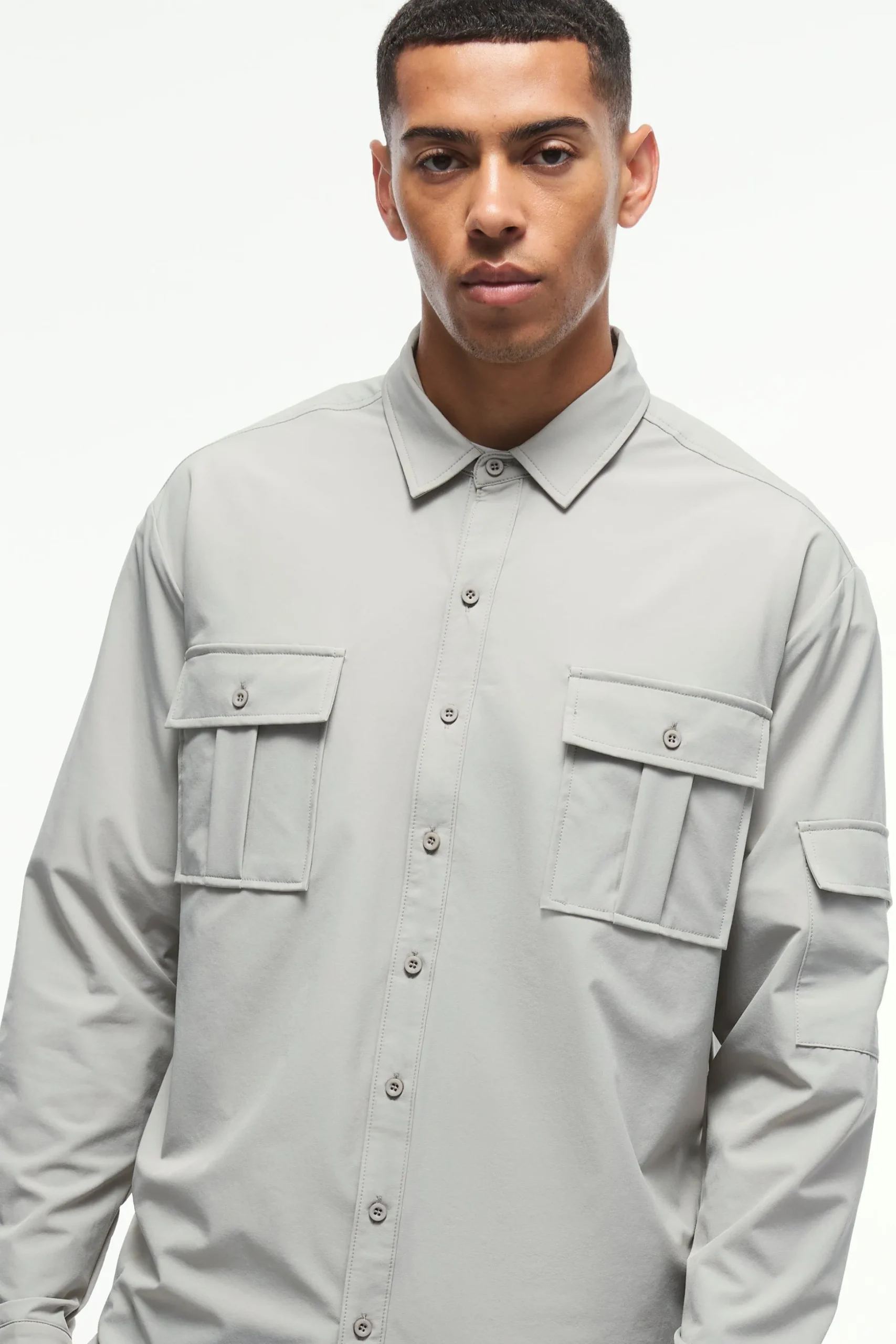 Long Sleeve Lightweight Oversized Overshirt | BoohooMAN UK