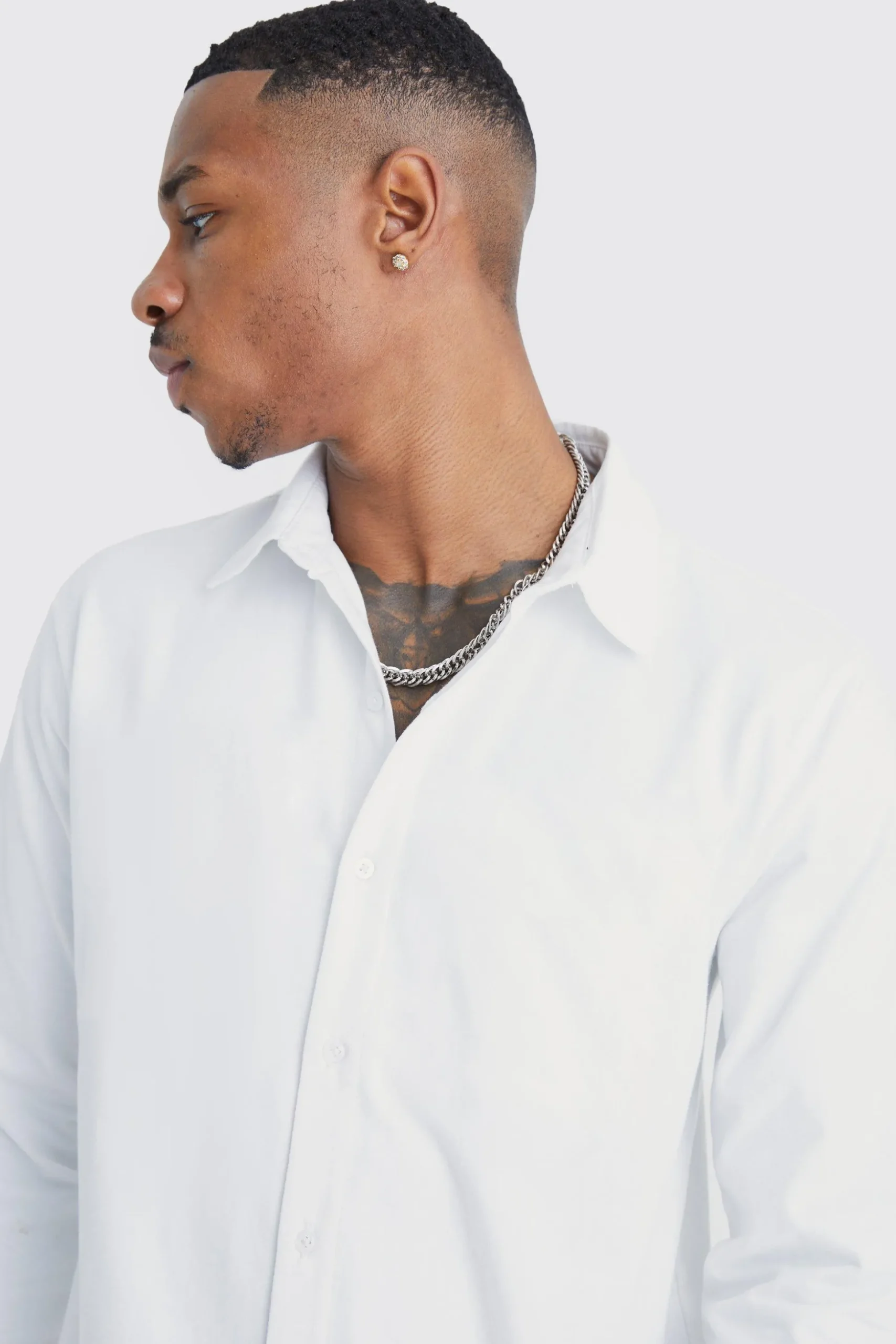 Long Sleeve Slim Fit Jersey Shirt | BoohooMAN UK