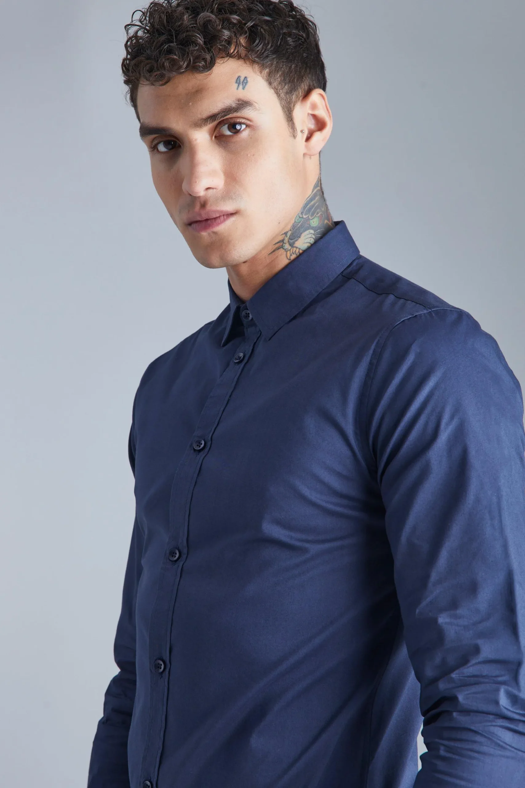 Long Sleeve Slim Fit Shirt | BoohooMAN UK