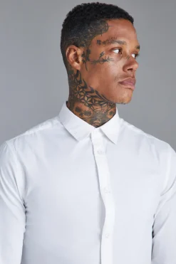 Long Sleeve Slim Fit Shirt | BoohooMAN UK