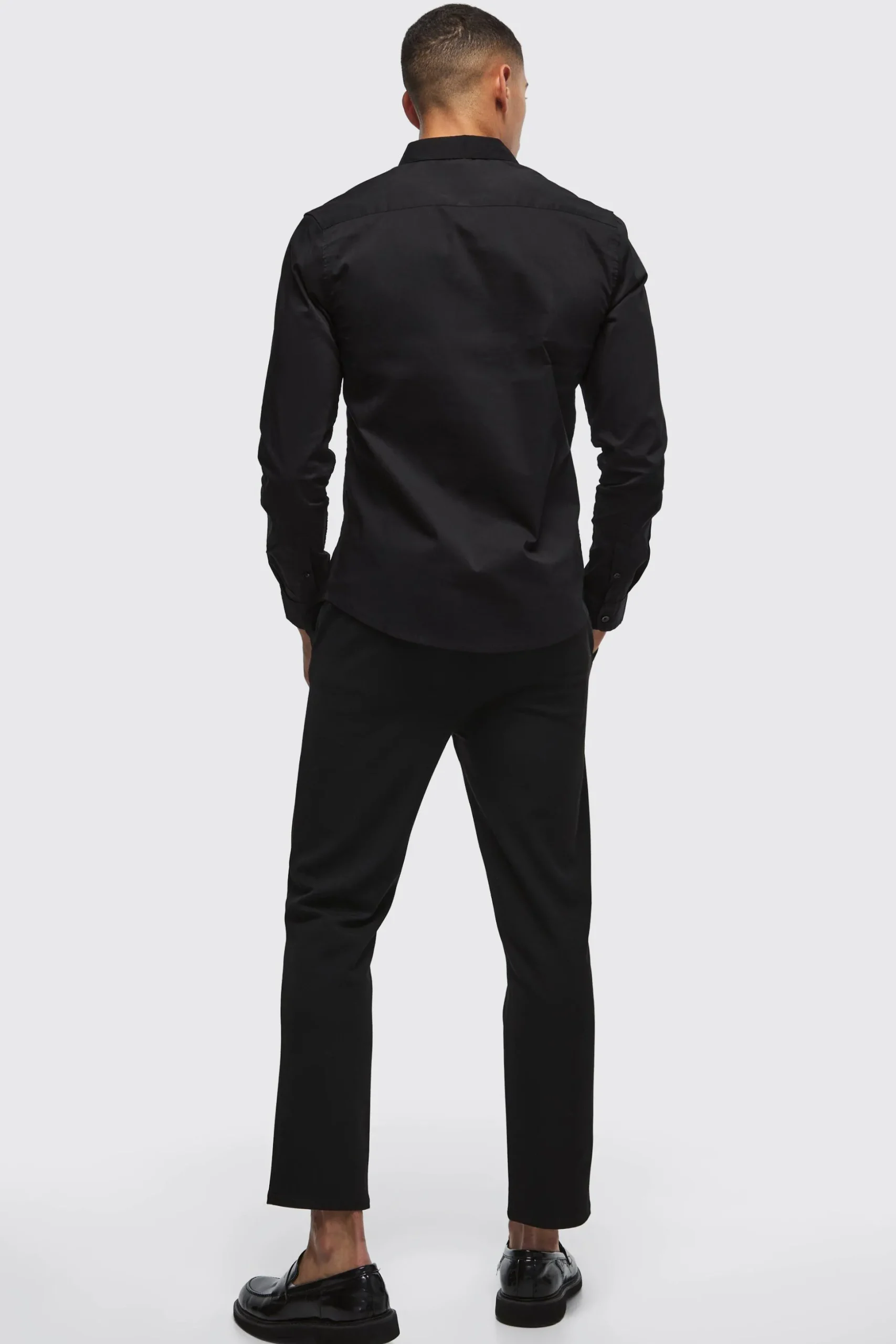 Long Sleeve Slim Shirt | BoohooMAN UK