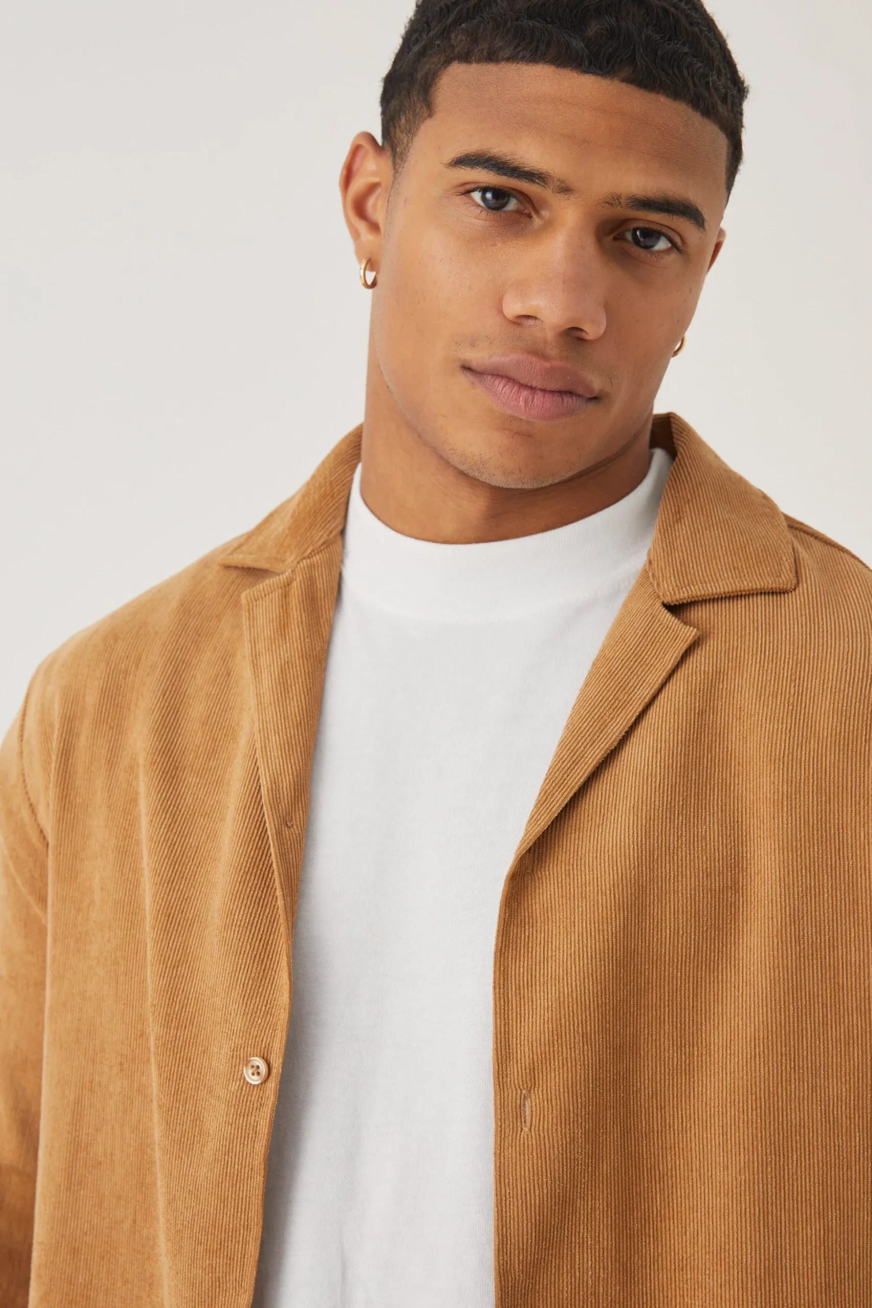 Longsleeve Textured Rib Revere Shirt | BoohooMAN UK