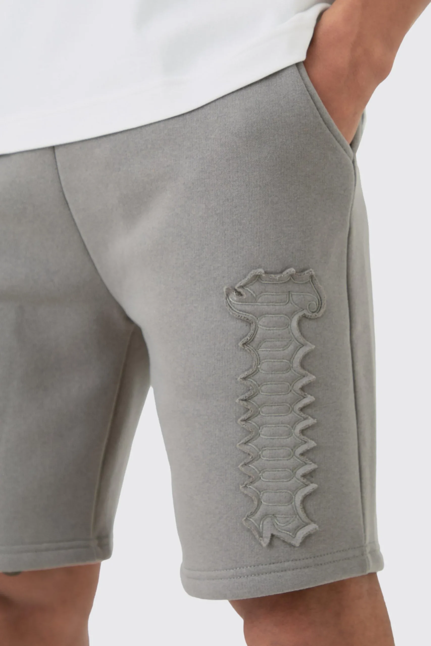 Loose Fit Homme Self Fabric Applique Shorts | BoohooMAN UK