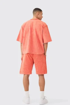 Loose Fit Reverse Loopback Printed Shorts | BoohooMAN UK