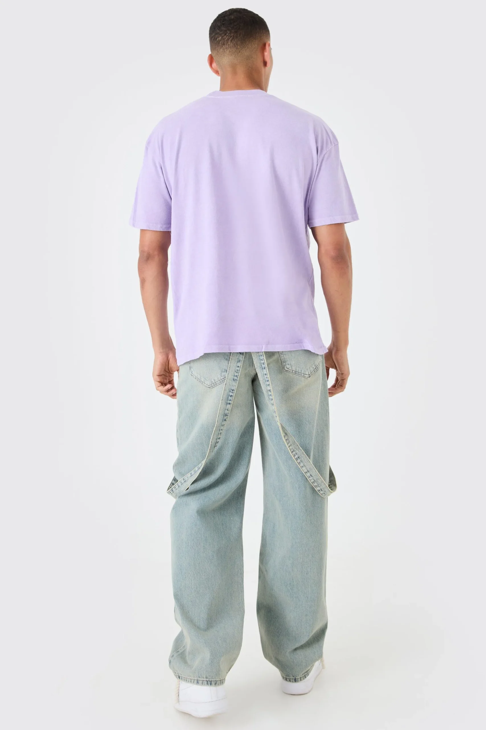 Loose Washed Ribcage Print T-shirt | BoohooMAN UK
