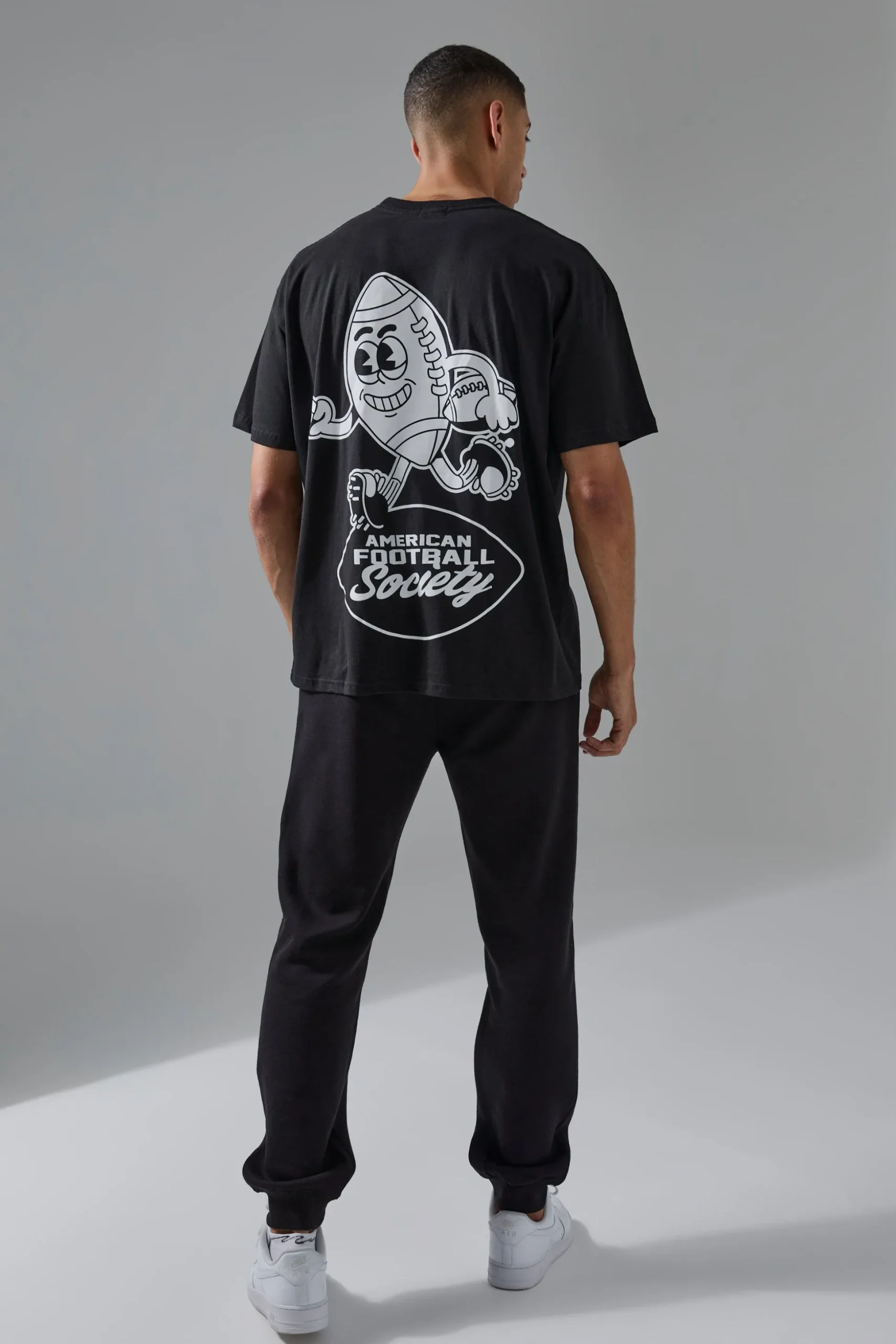 Man Active American Football Society Oversized T-shirt | BoohooMAN UK