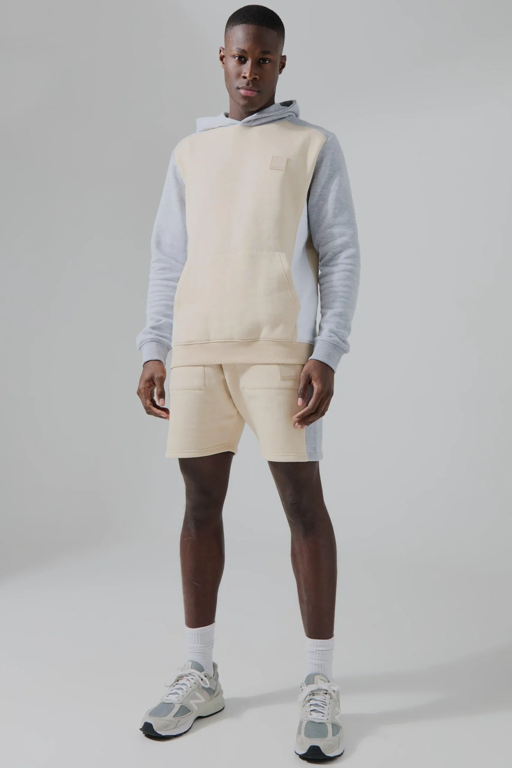Man Active Colour Block Short Tracksuit | BoohooMAN UK