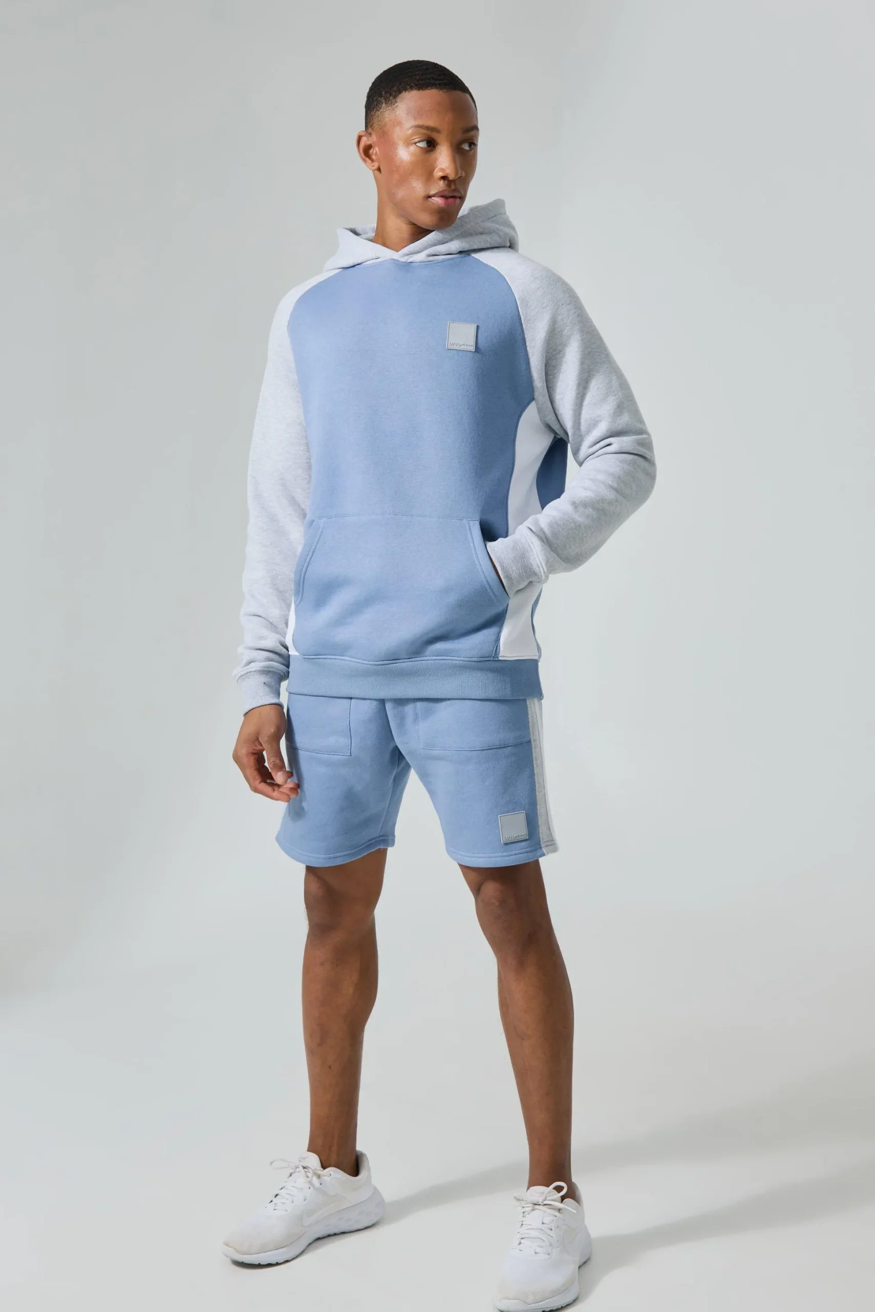 Man Active Colour Block Short Tracksuit | BoohooMAN UK