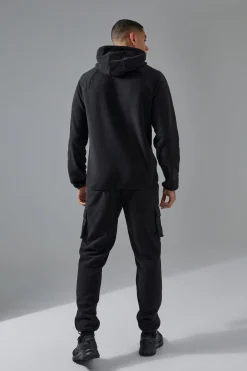 Man Active Fleece Cargo Jogger | BoohooMAN UK
