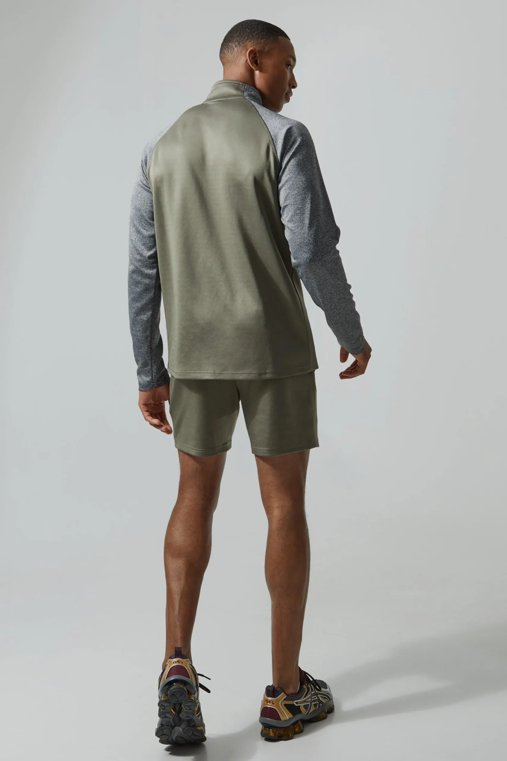 Man Active Gym Funnel Neck Short Set | BoohooMAN UK
