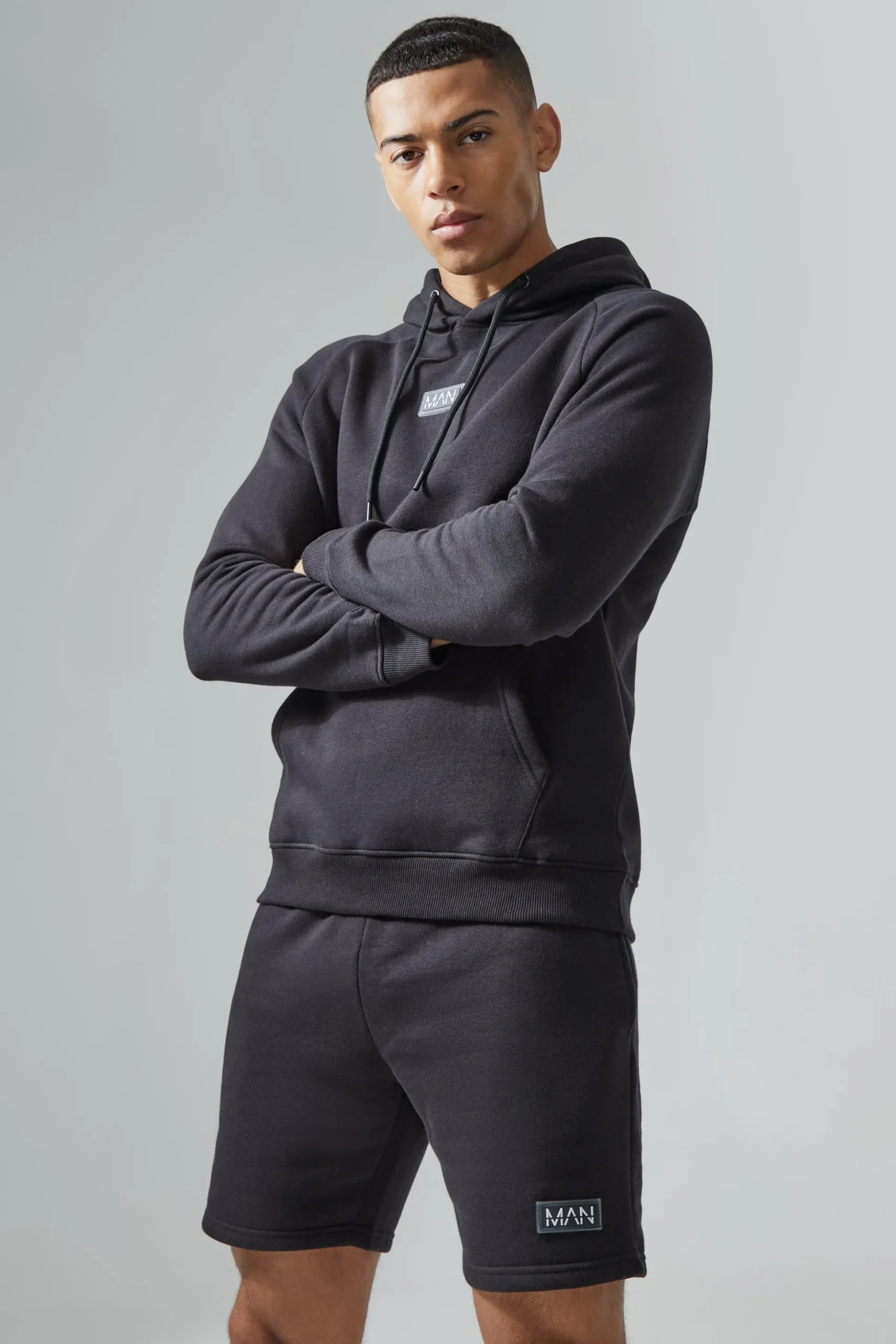 Man Active Gym Training Hoodie & Short Set | BoohooMAN UK