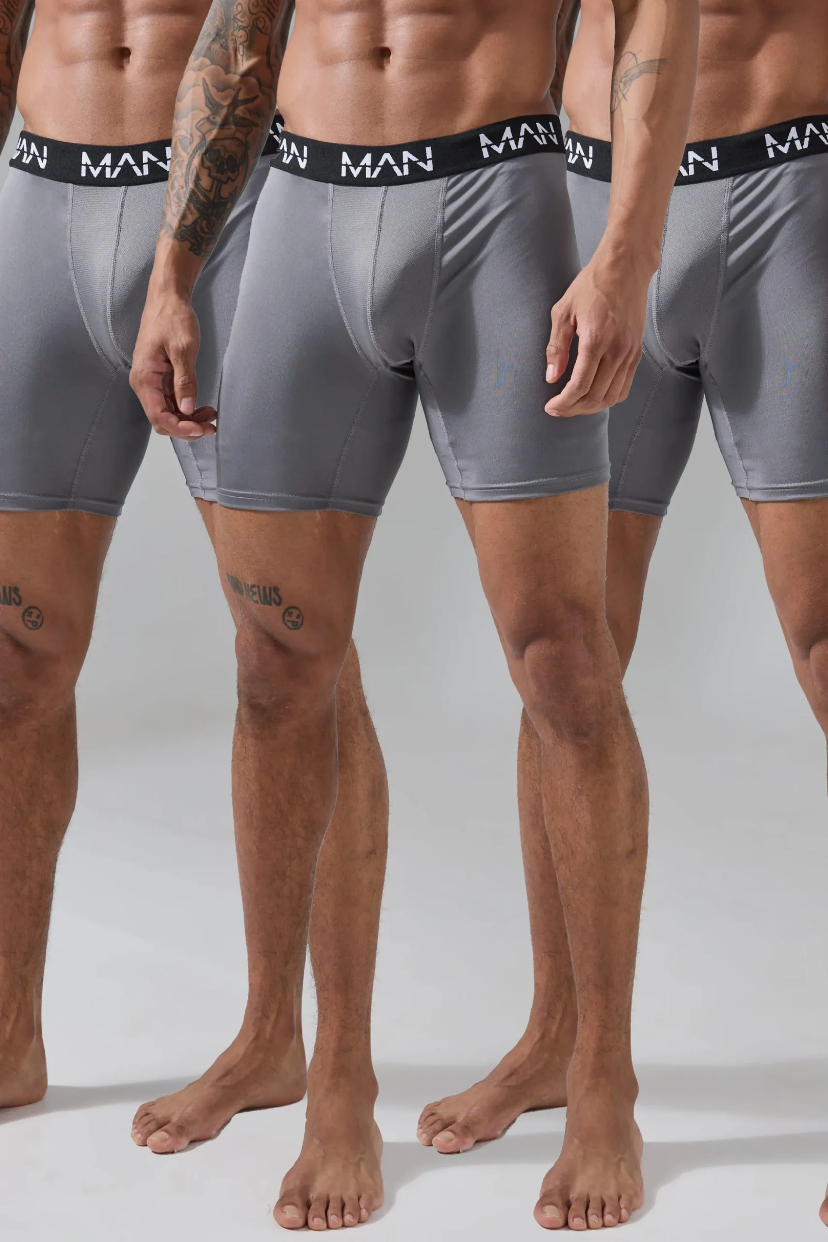Man Active Performance 7inch Long 3 Pack Boxer | BoohooMAN UK