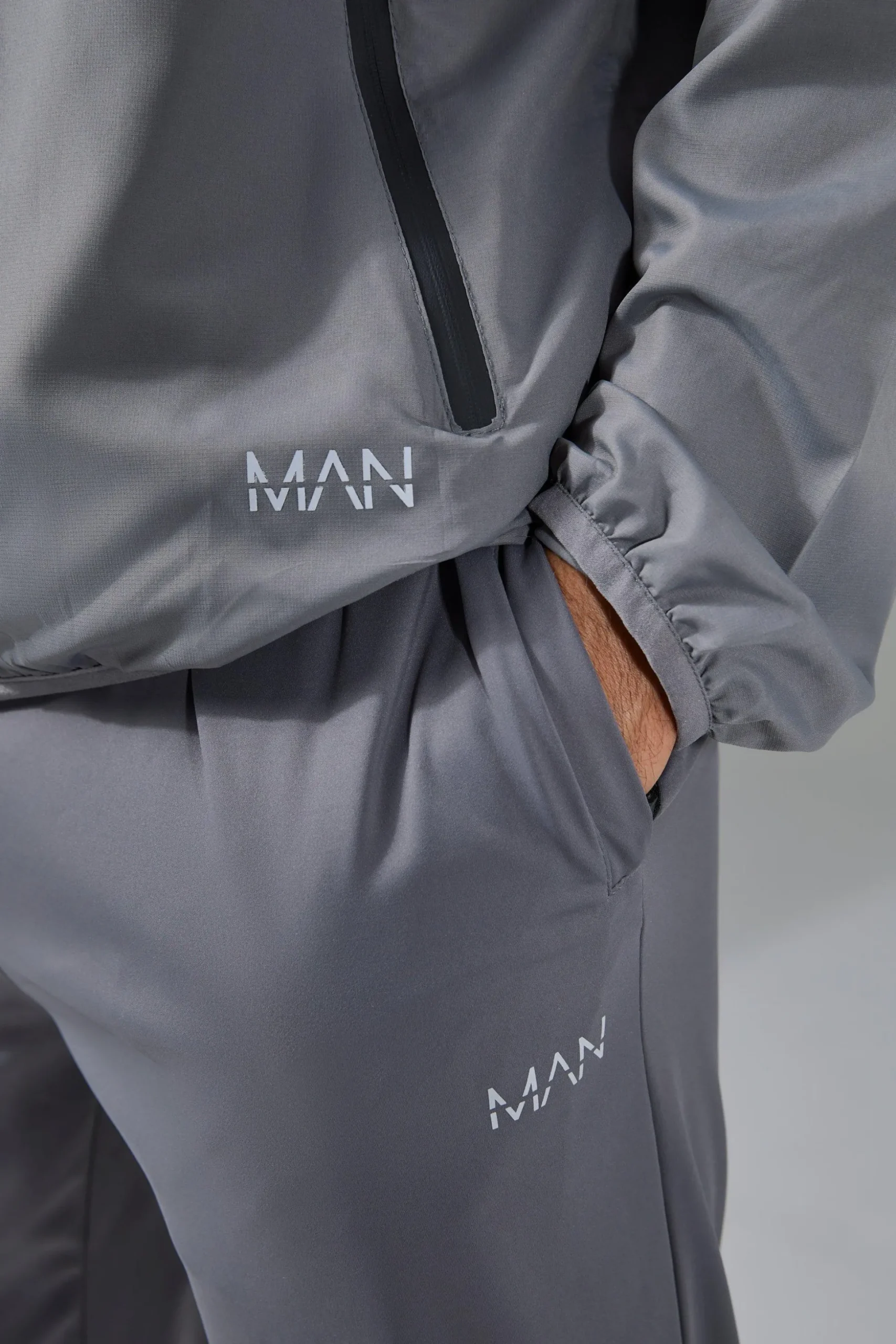 Man Active Ripstop Shower Resist Windbreaker | BoohooMAN UK