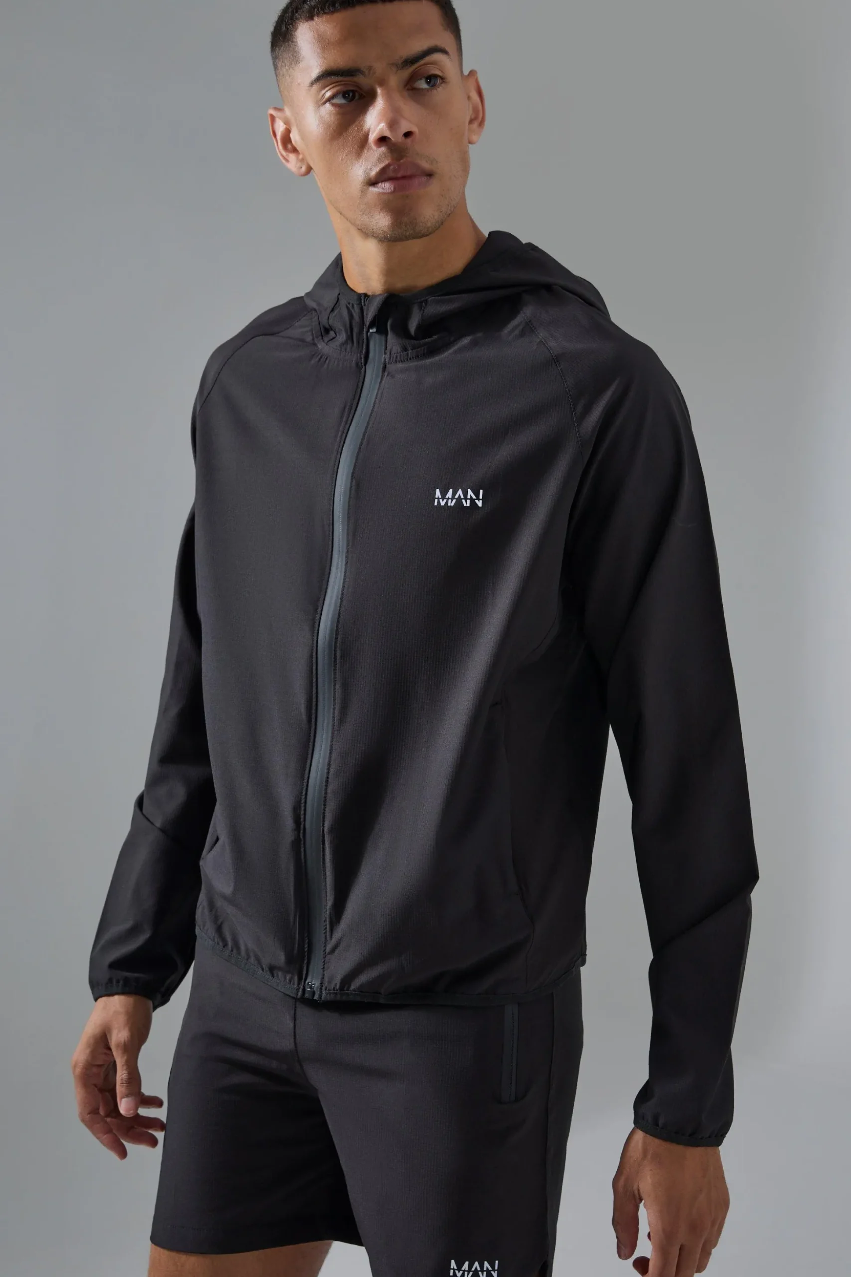 Man Active Stretch Ripstop Short & Windbreaker Tracksuit | BoohooMAN UK