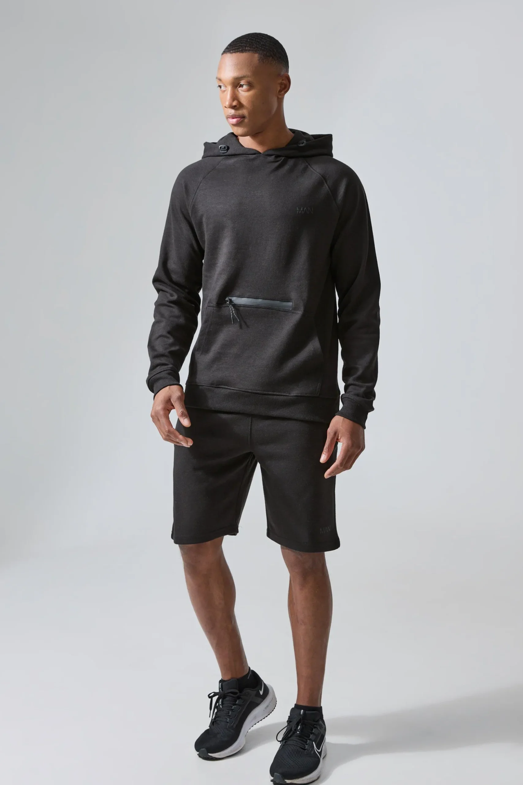 Man Active Tech Hoodie And Shorts Set | BoohooMAN UK