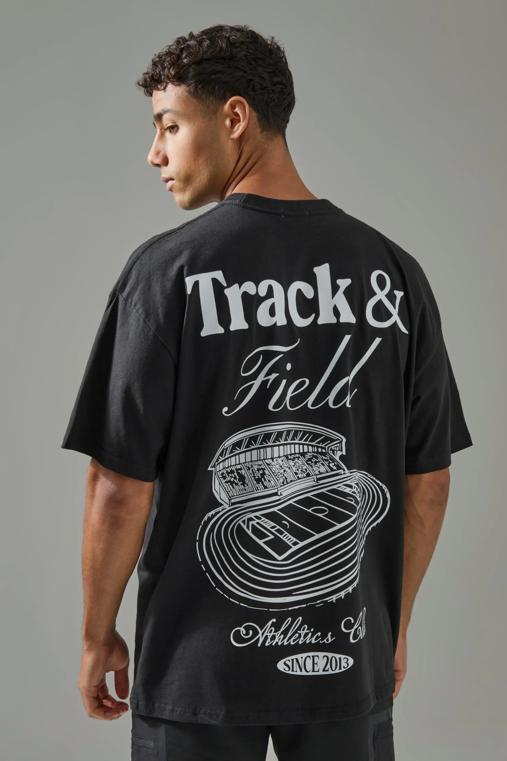 Man Active Track & Field Oversized T-shirt | BoohooMAN UK