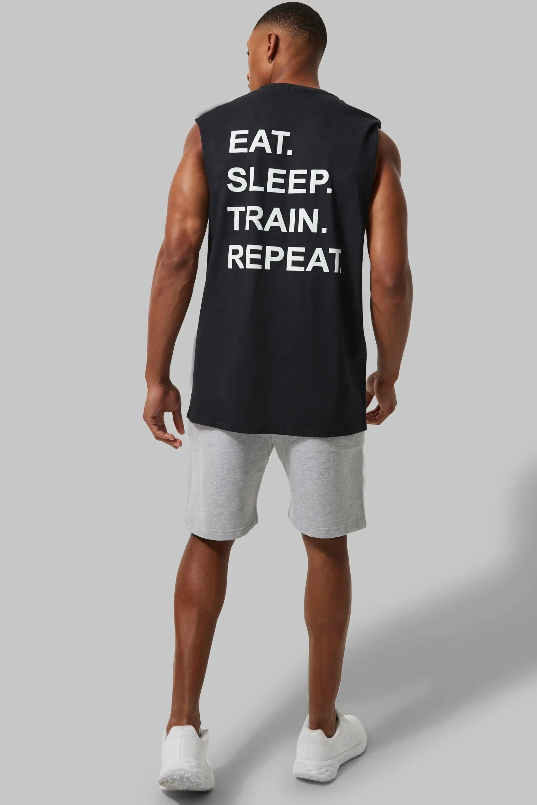 Man Active Train Repeat Regular Fit Tank | BoohooMAN UK